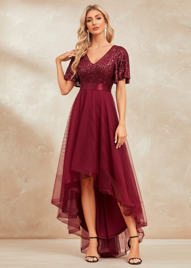Ruffled Irregular Long Dress for Women