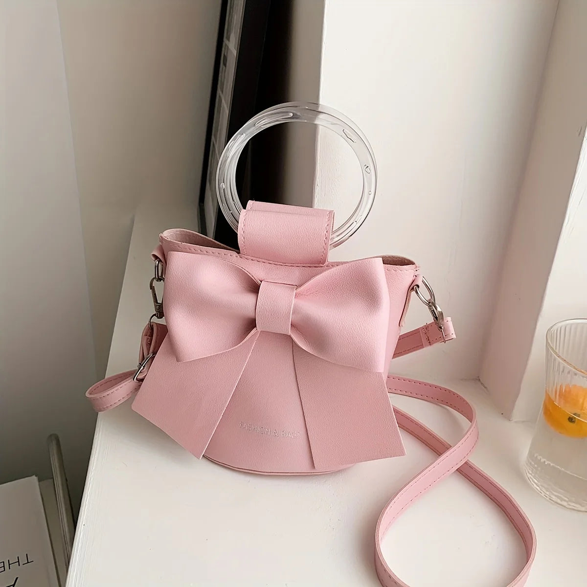 Bow Bucket Shoulder Crossbody Bag