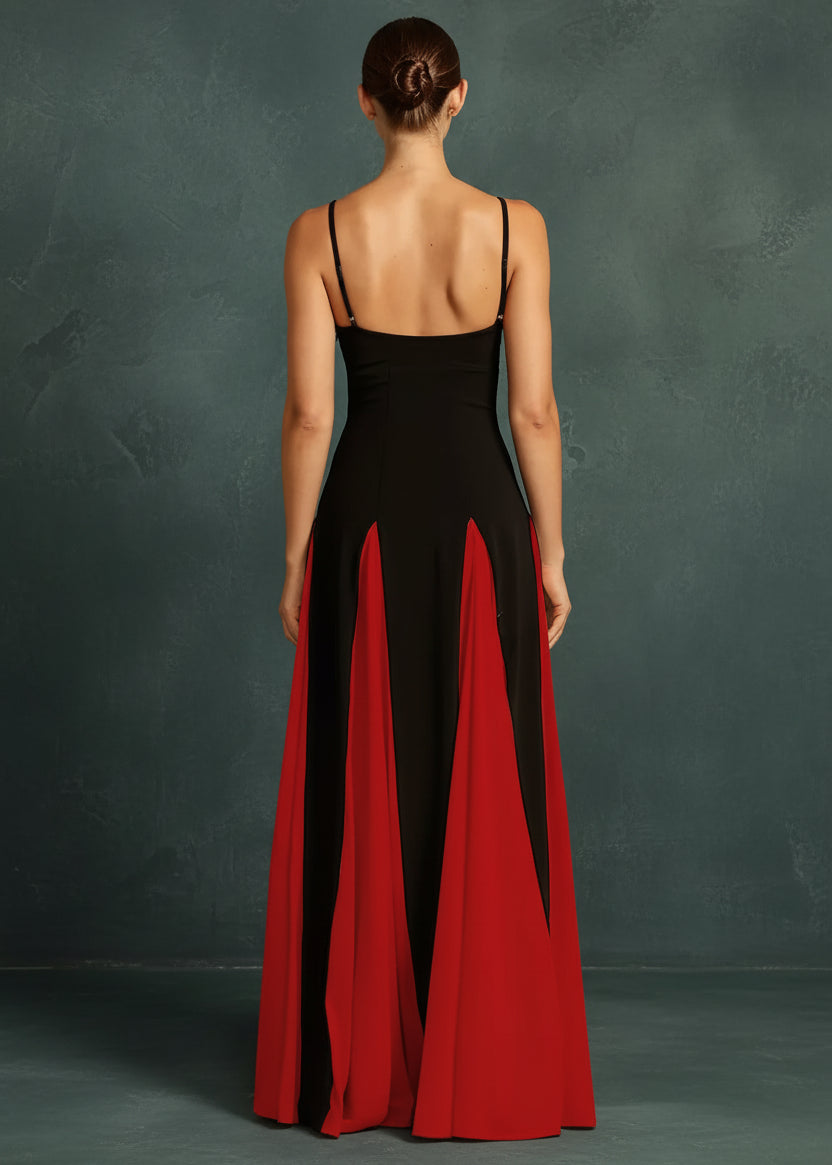 Two - Tone Flowing Maxi Dress - TrendNest