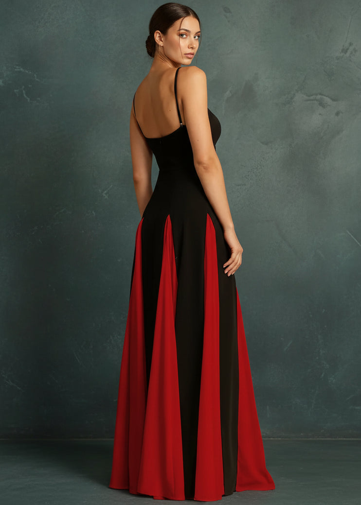 Two - Tone Flowing Maxi Dress - TrendNest
