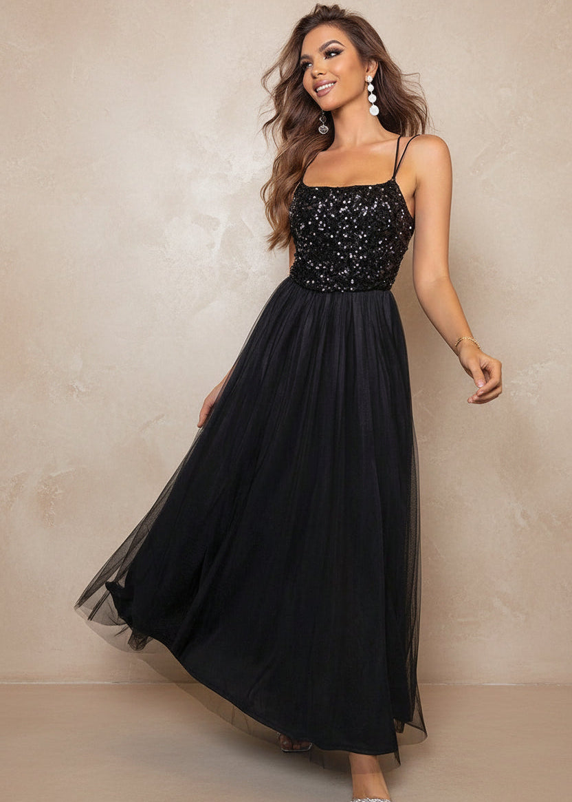 Lace - Up Backless Mesh Dress - TrendNest