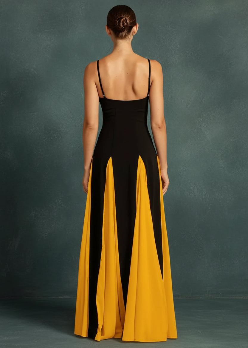 Two - Tone Flowing Maxi Dress - TrendNest