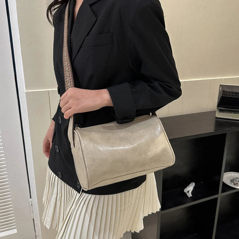 Vintage Boston Leather Crossbody Bag