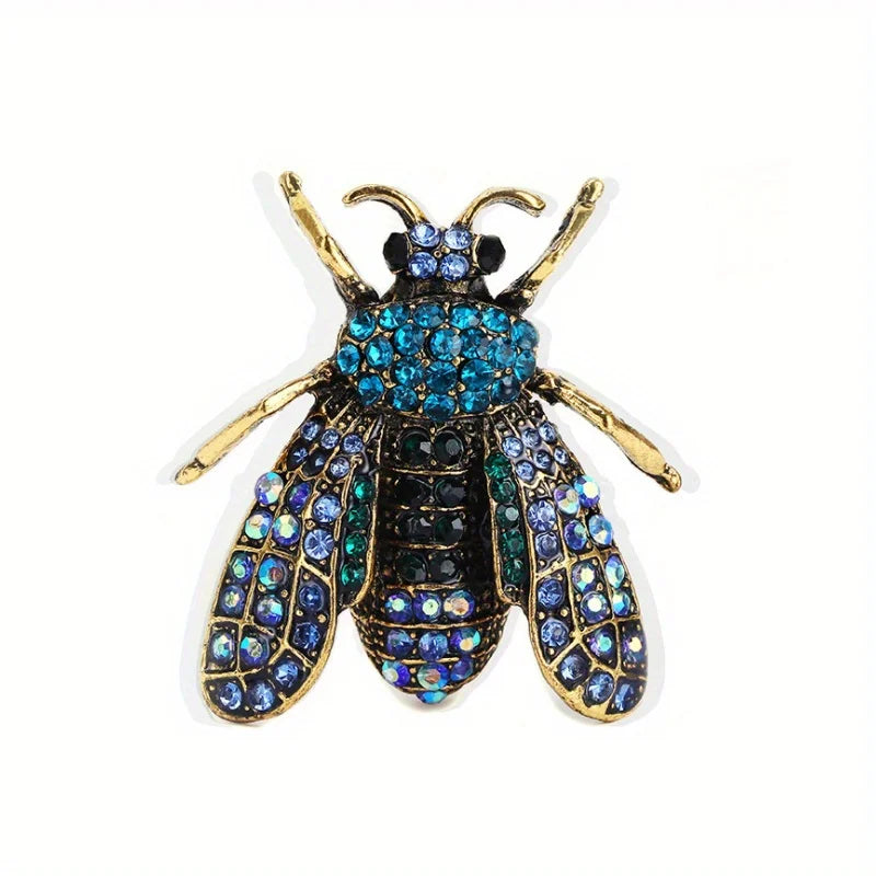 SKEDS Luxury Exaggerated Vintage Women Crystal Bee Brooch Pin Fashion Elegant Lady Exquisite Insect Rhinestone Badges