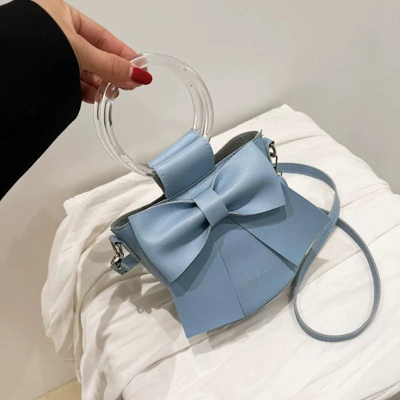 Bow Bucket Shoulder Crossbody Bag