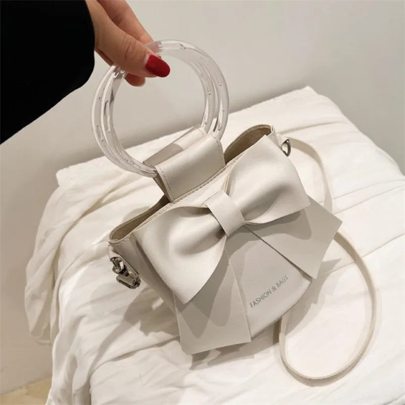 Bow Bucket Shoulder Crossbody Bag
