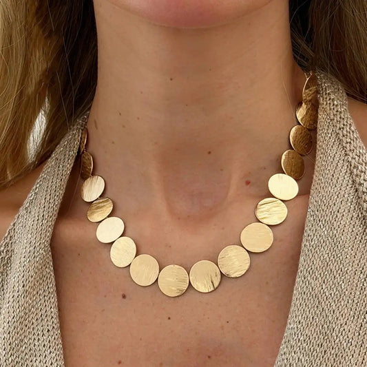 KunJoe Elegant Metal Sequins Chokers Necklaces
