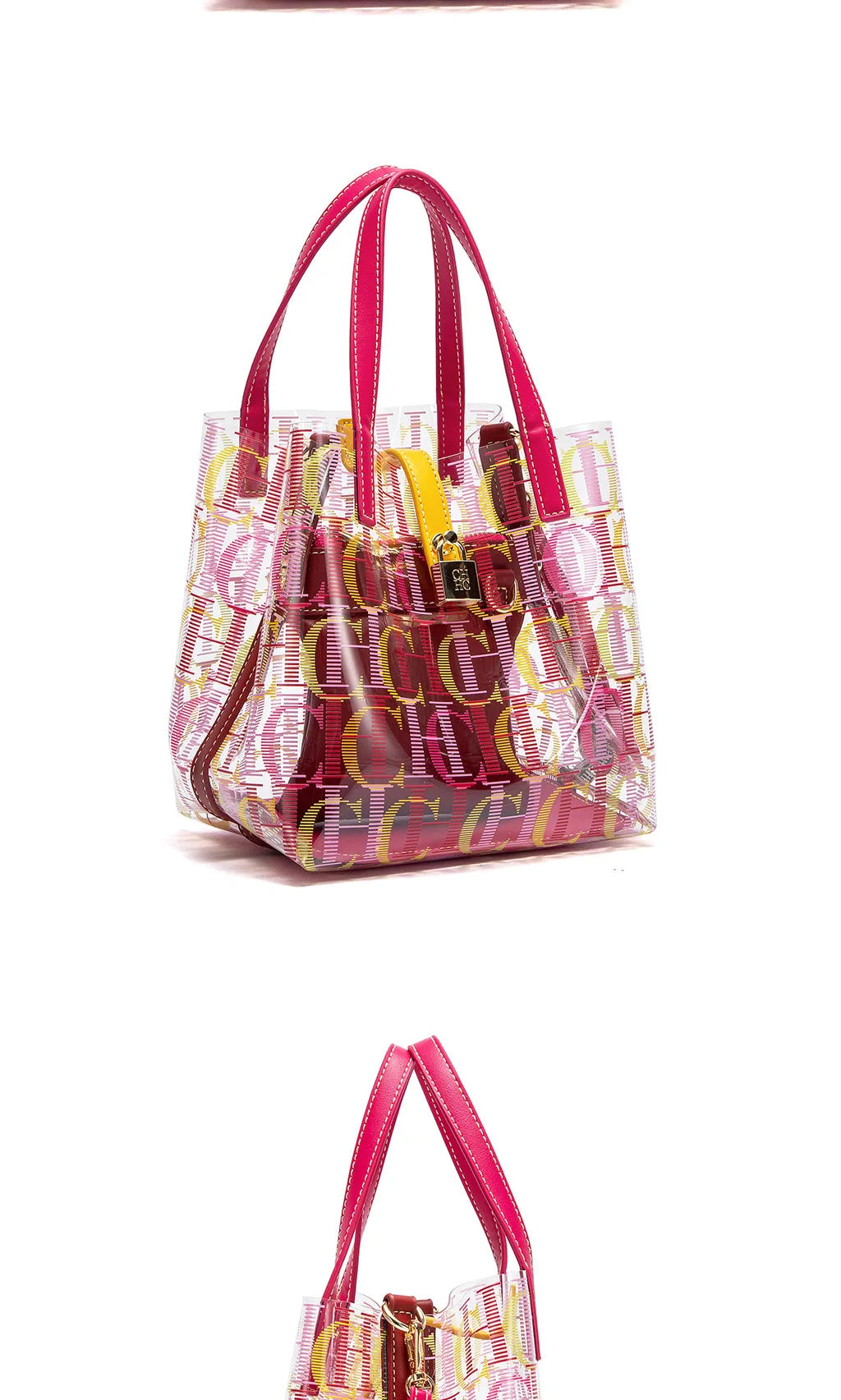 CHCH Women's Tote Bag New PVC Transparent Bag Leisure Beach Bag Waterproof