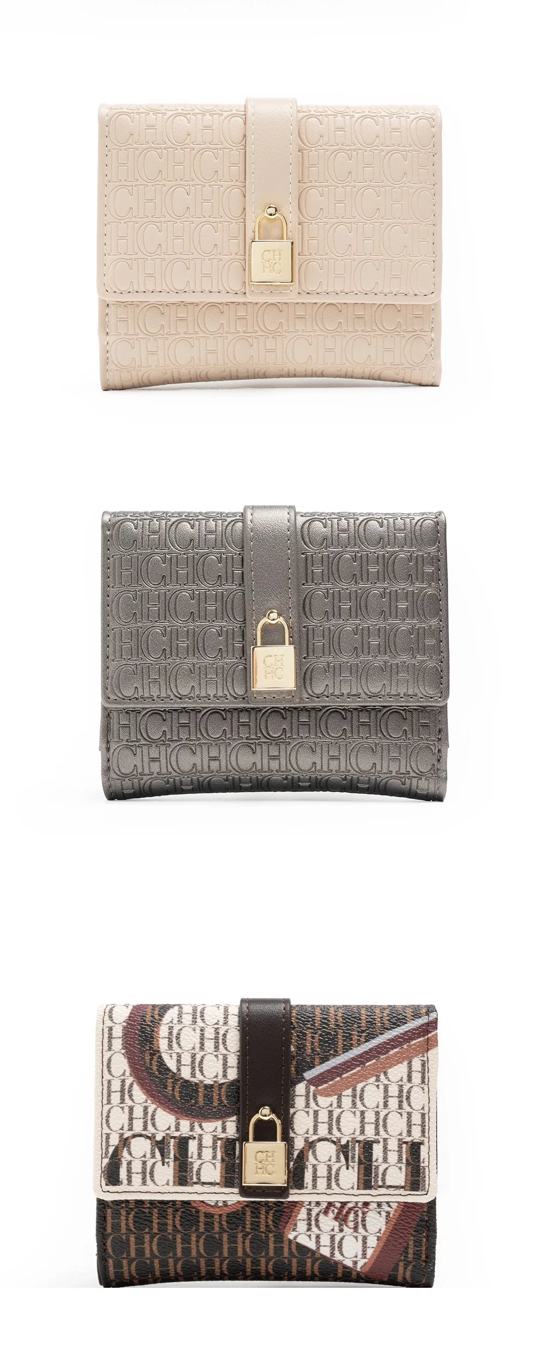 CH Fashion Versatile Letter Print Design Wallet Premium Feeling Wallet High Quality Standard Wallet Ladies Temperament Style