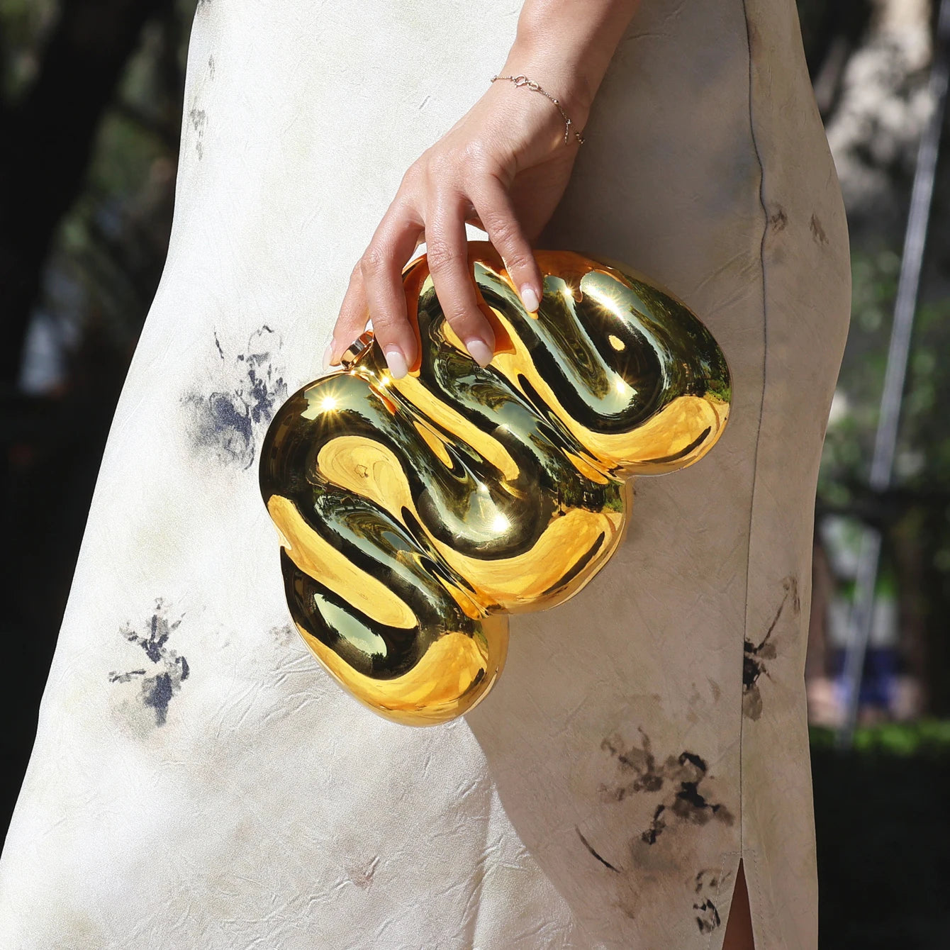 Luxury Gold Acrylic Evening Clutch Bag