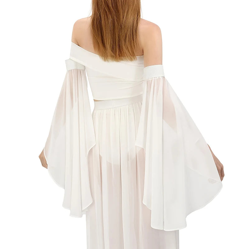1 Pair Elegant Women Detachable Long Sleeves Sunscreen Tulle Arm Warmers for Weddings Daily Wear Stylish Decorative Accessories