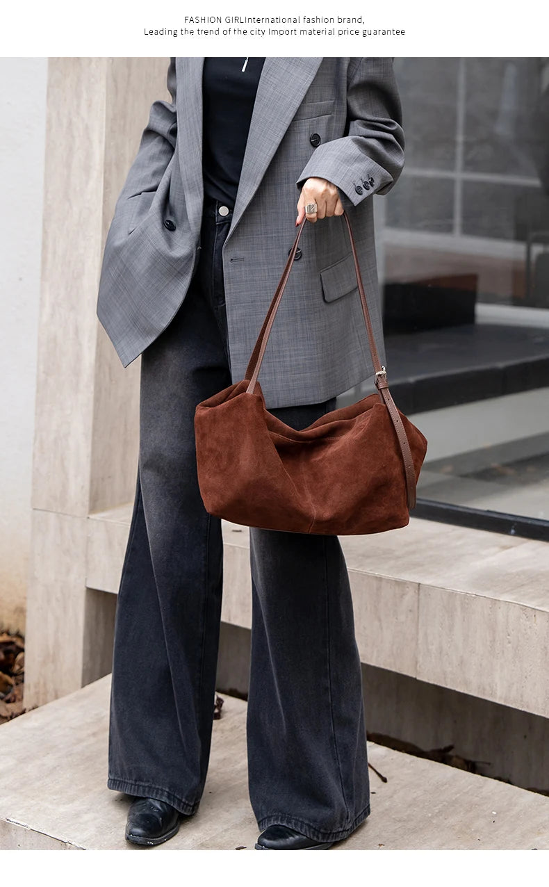 Genuine Leather Commuter Tote Bag