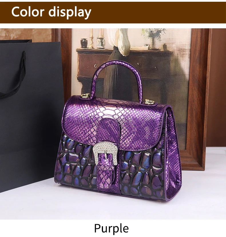 Stone-patterned handbag