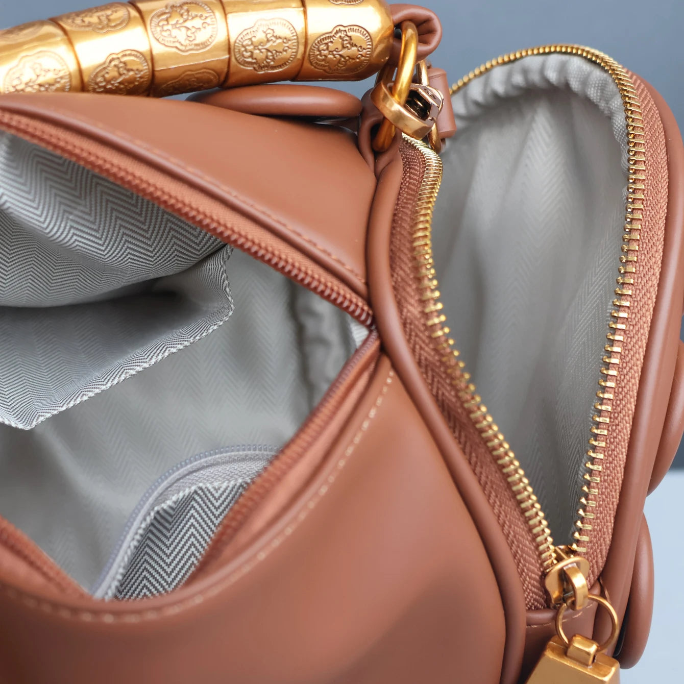 Designer Leather Bucket Shoulder Tote Bag