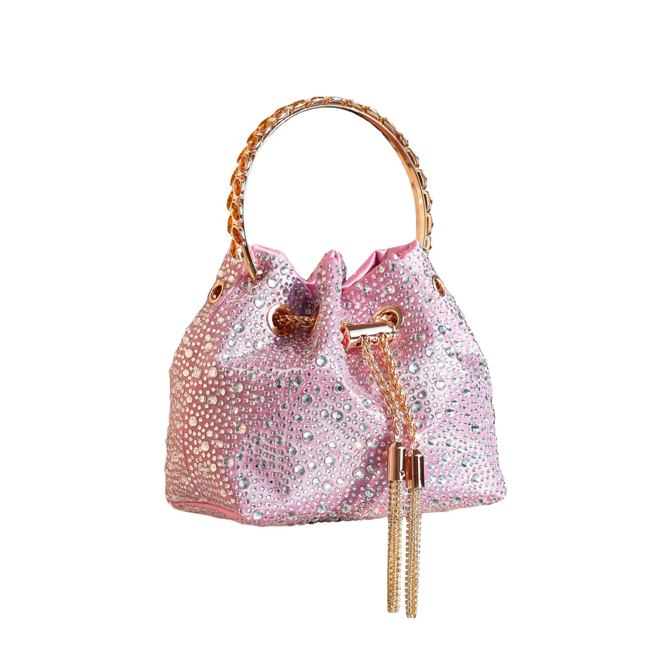 Crystal Handle Evening Clutch Bag