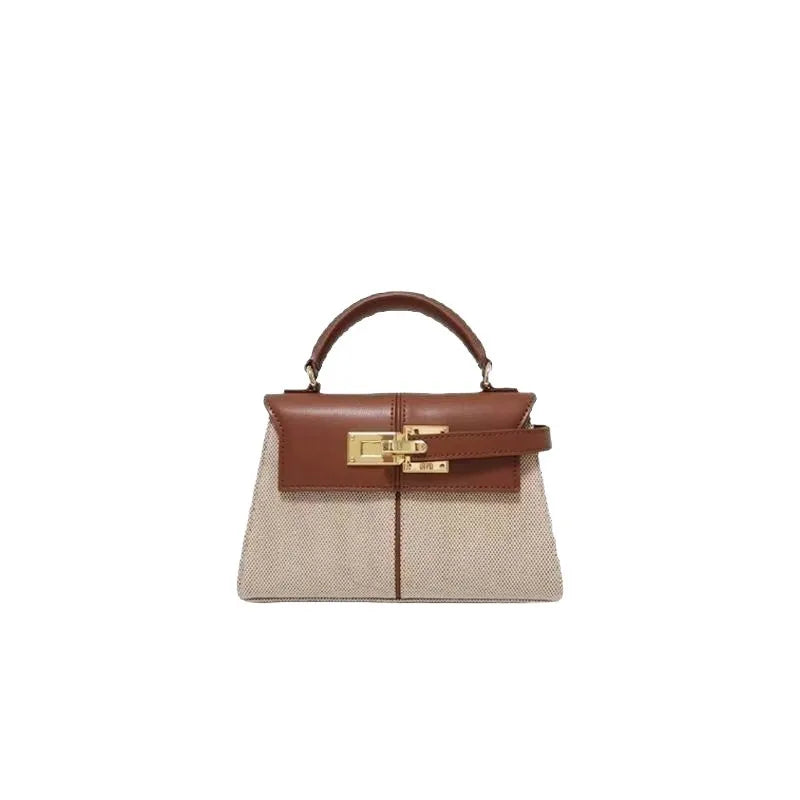 Genuine Leather Trapezoid Crossbody Bag