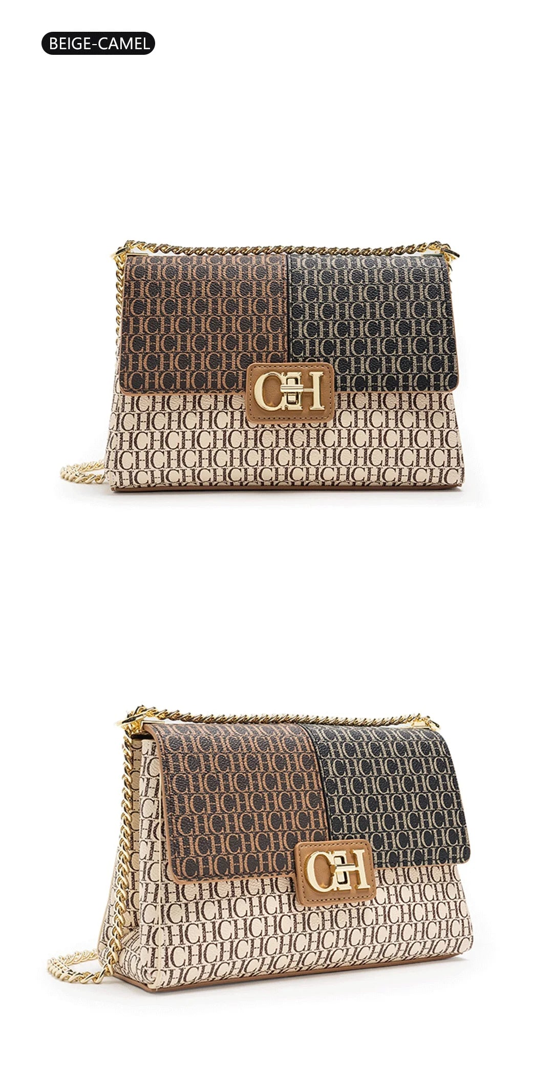 Fashion Color-Block Solid Color Design Women's Handbag Commuter Flap Light Luxury Brand Versatile 2025 New Women's Chain Bag