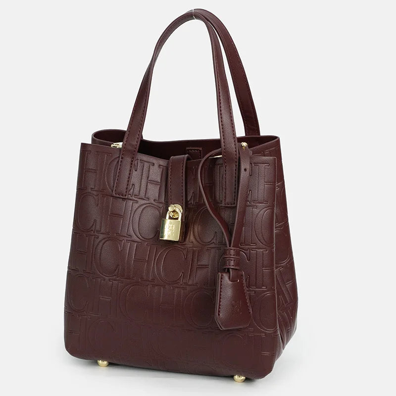 Classic PU Leather Bucket Tote Bag