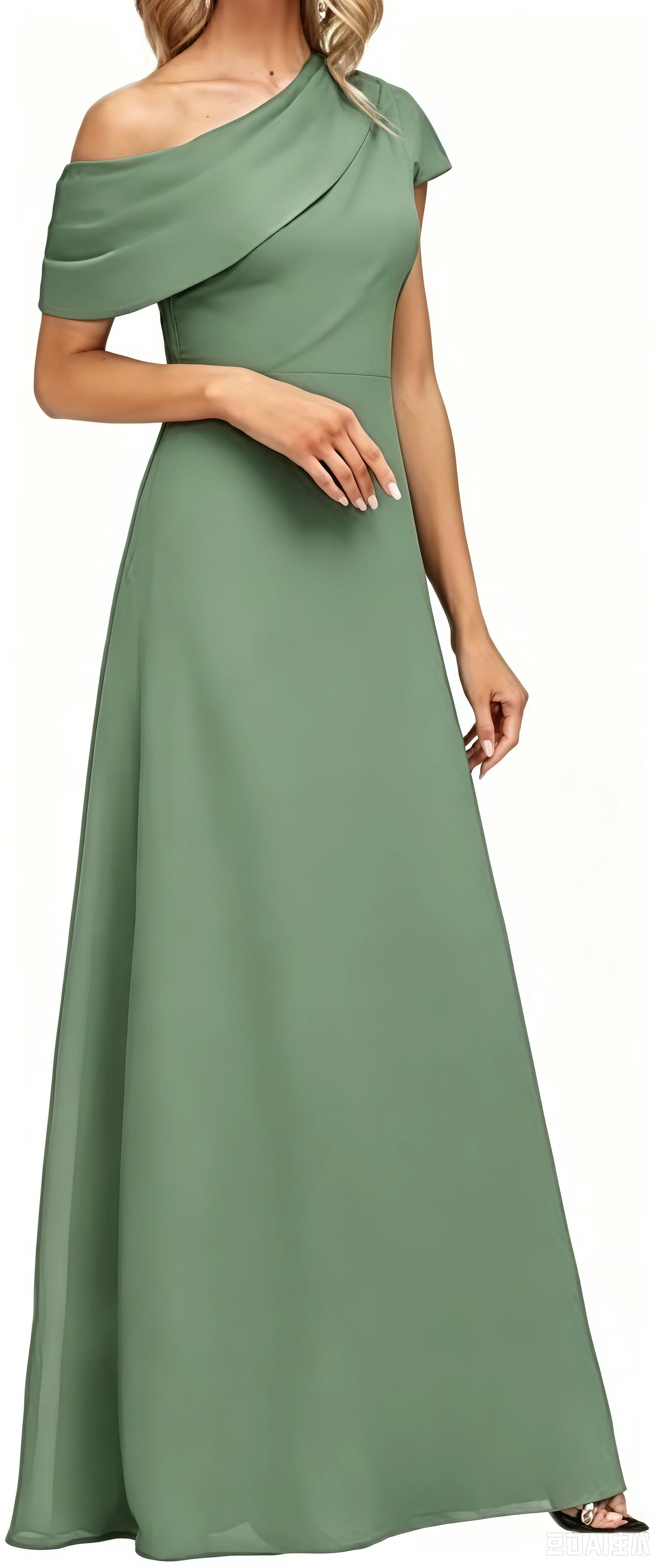 Women's Formal Mother of The Bride Dress Long Floor Length One Shoulder Evening Gown for Wedding Party Cocktail Garden Prom Ball
