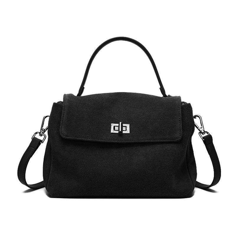 Natural Suede Leather Crossbody Bag