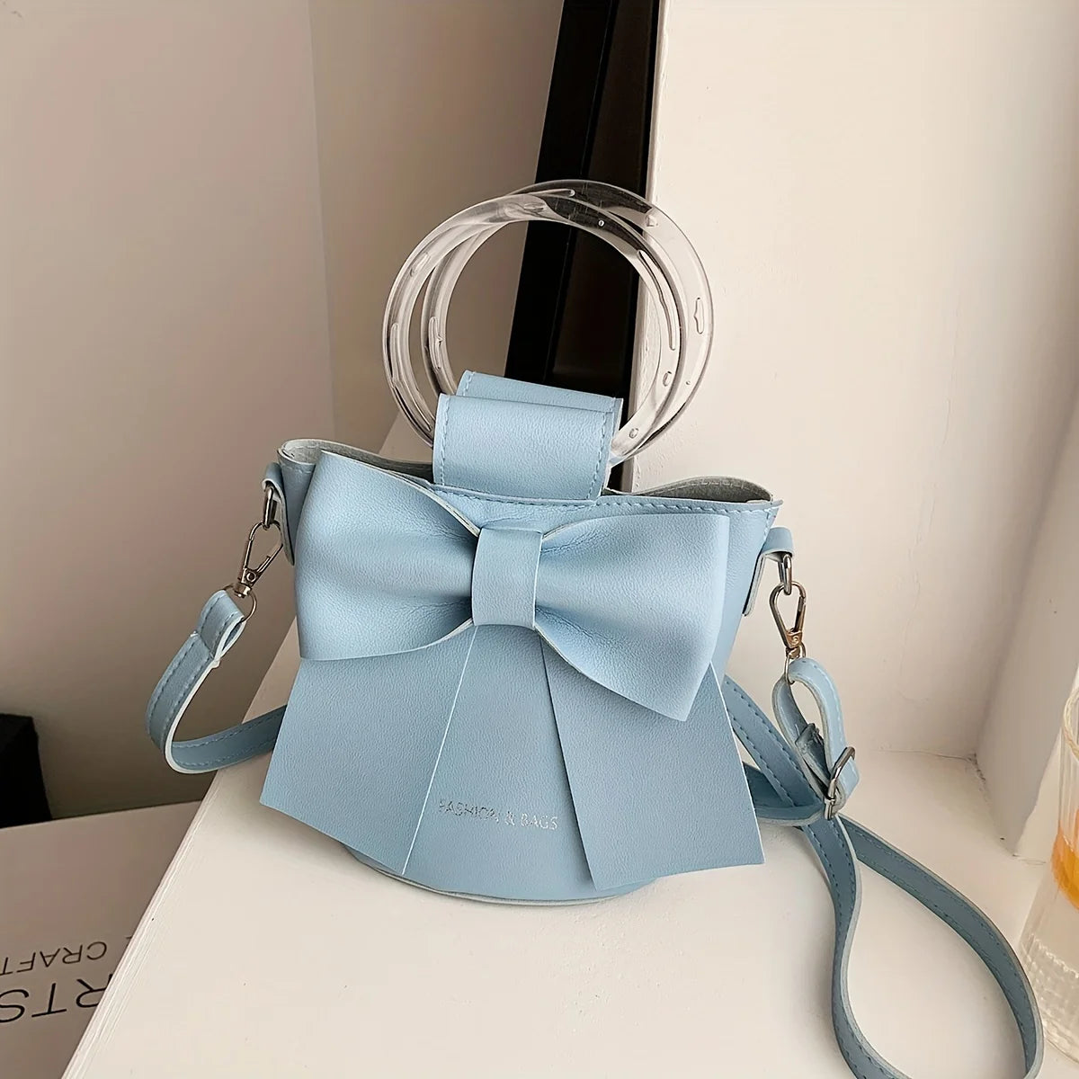 Bow Bucket Shoulder Crossbody Bag