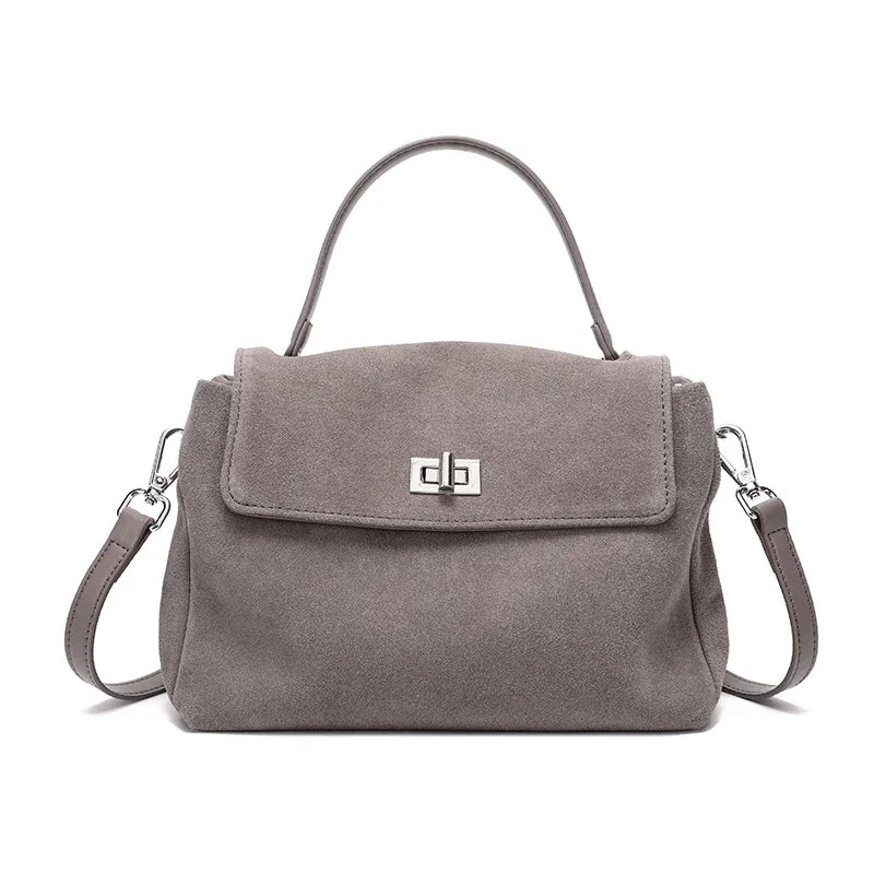 Natural Suede Leather Crossbody Bag