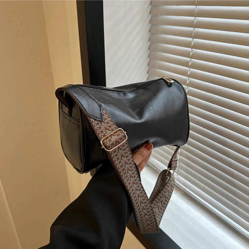 Vintage Boston Leather Crossbody Bag