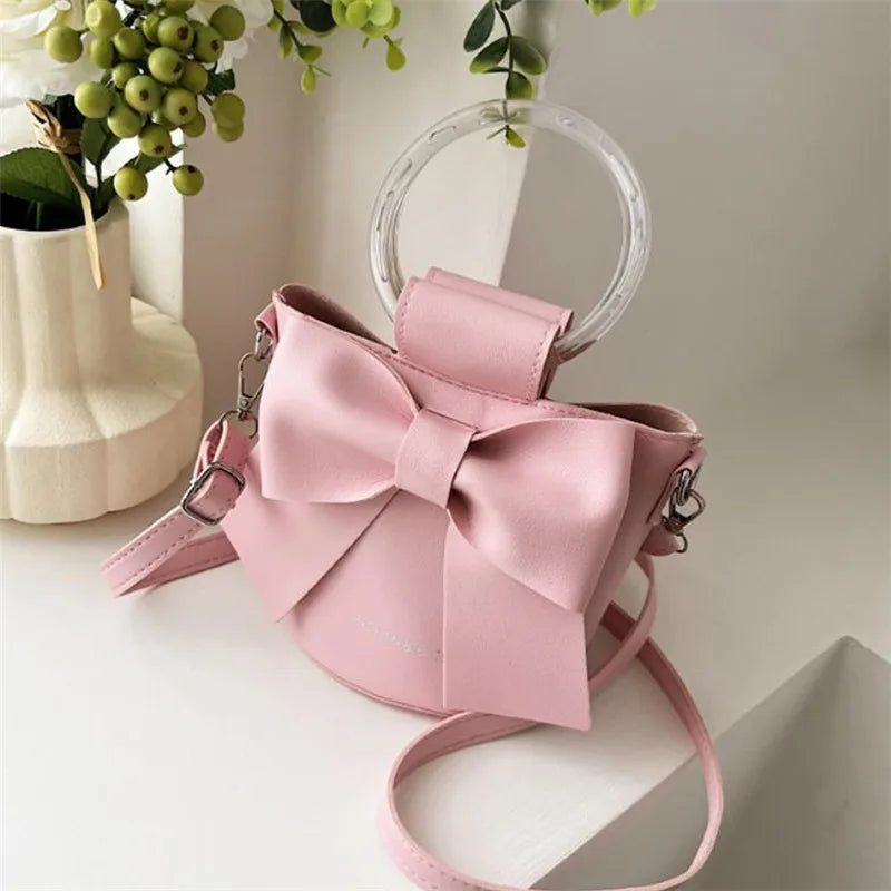 Bow Bucket Shoulder Crossbody Bag