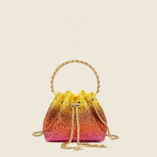 Crystal Handle Evening Clutch Bag