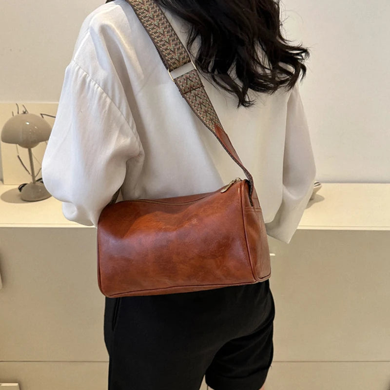 Vintage Boston Leather Crossbody Bag