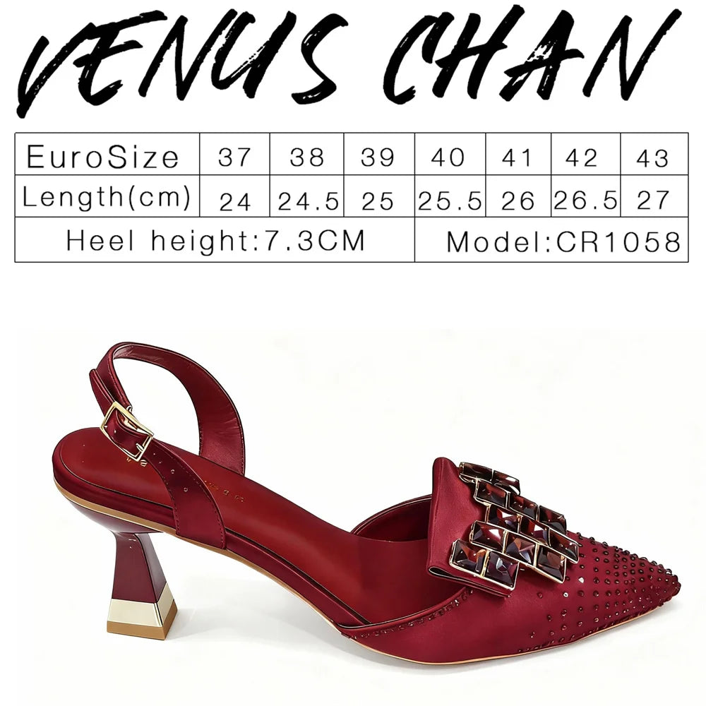 2026 Elegant Italian Rhinestone-Embellished Pointed Toe High Heels - Chic Women's Party Shoes for Every Occasion