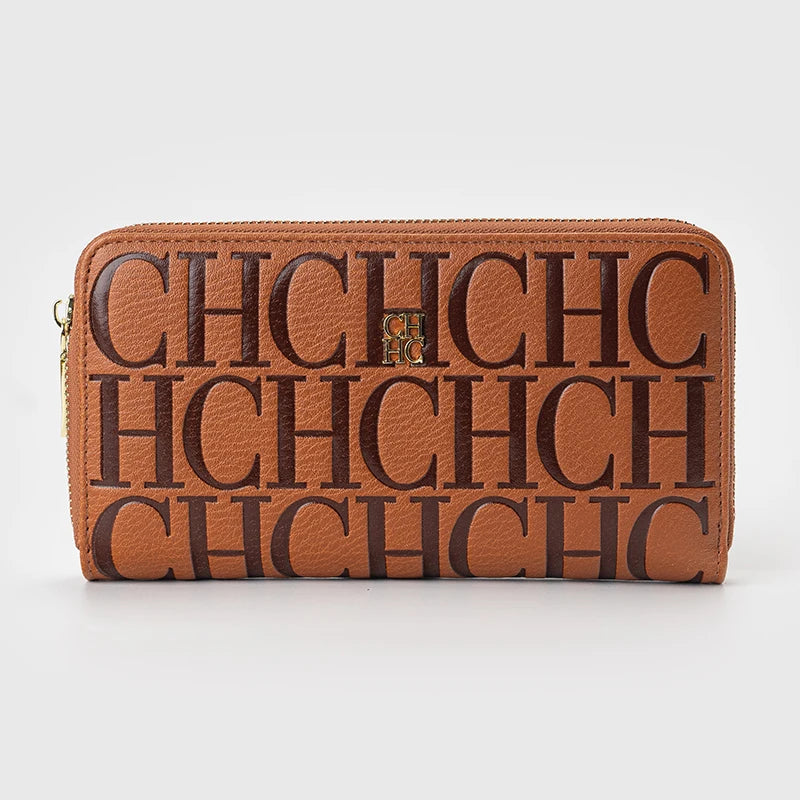 Embossed Zip Around Long Wallet