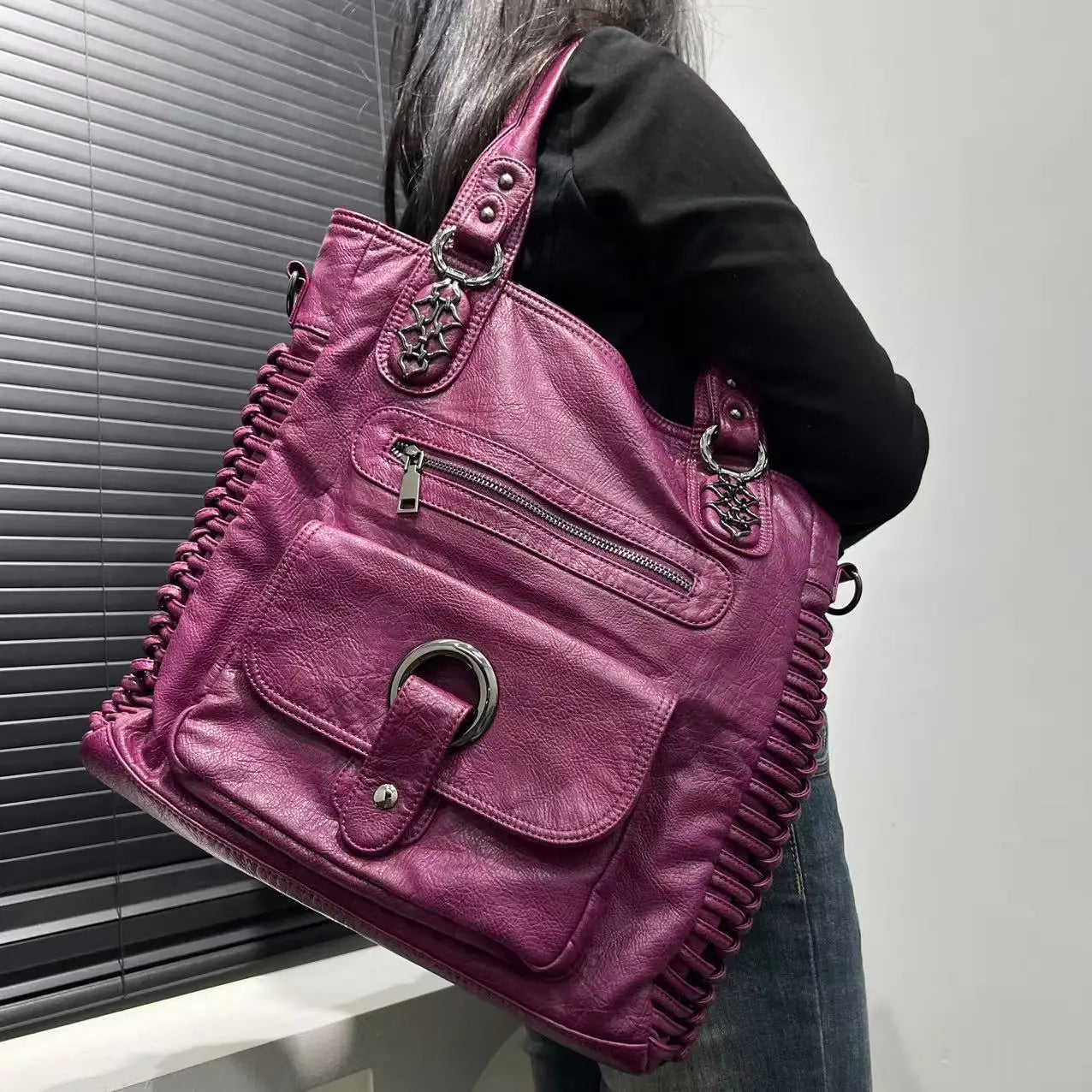 Y2K Motorcycle Shoulder Handbag