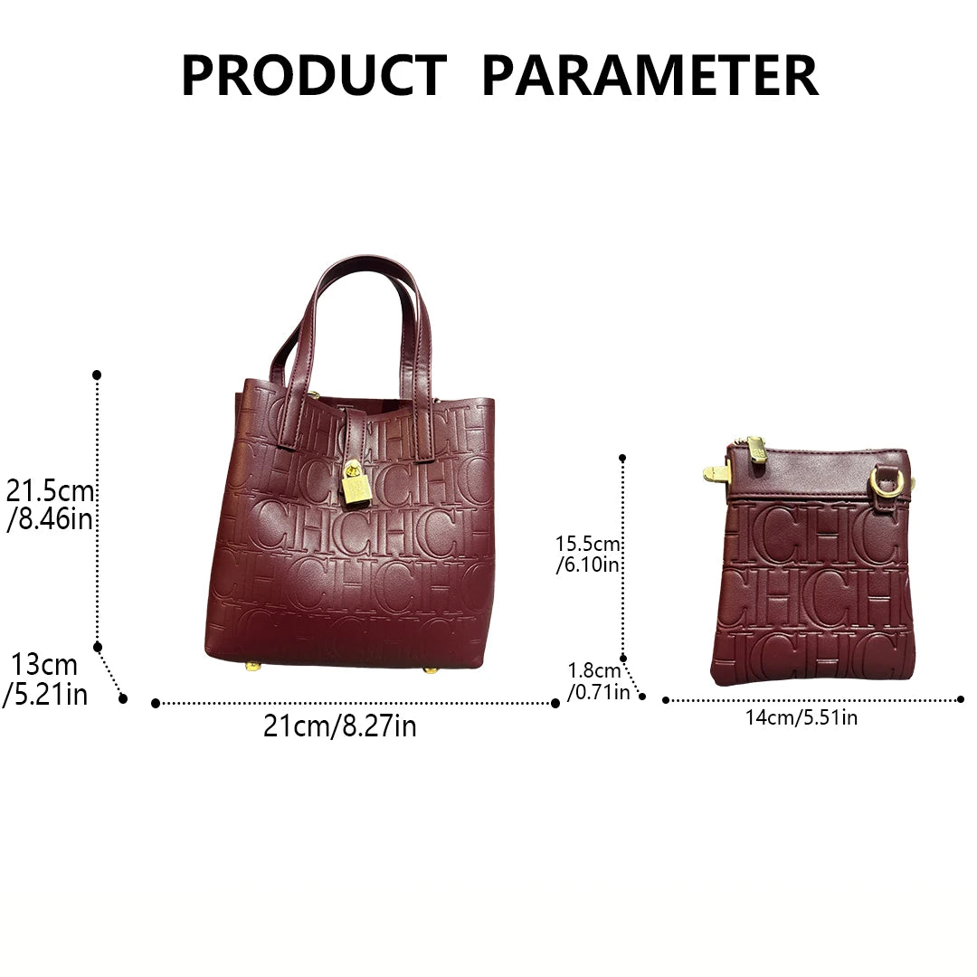 Classic PU Leather Bucket Tote Bag