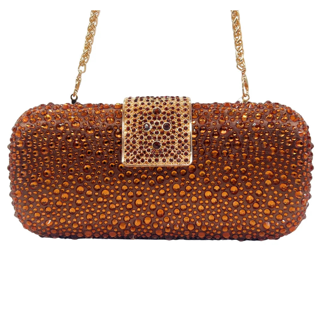 XIYUAN Women Green Crystal Evening Clutch Bag Glittering Purple Rhinestone Handbag Wedding Party Purse Full-diamond Bridal Bags