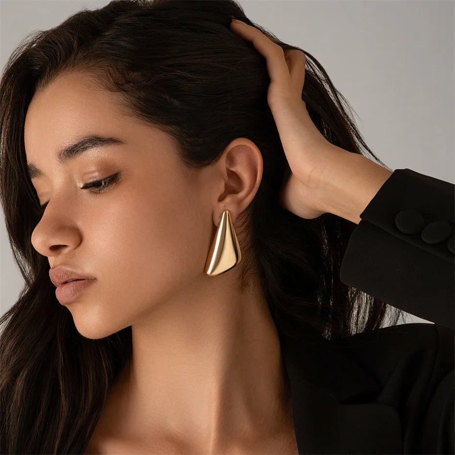 Ingemark Vintage Punk Smooth Metal Stud Earrings