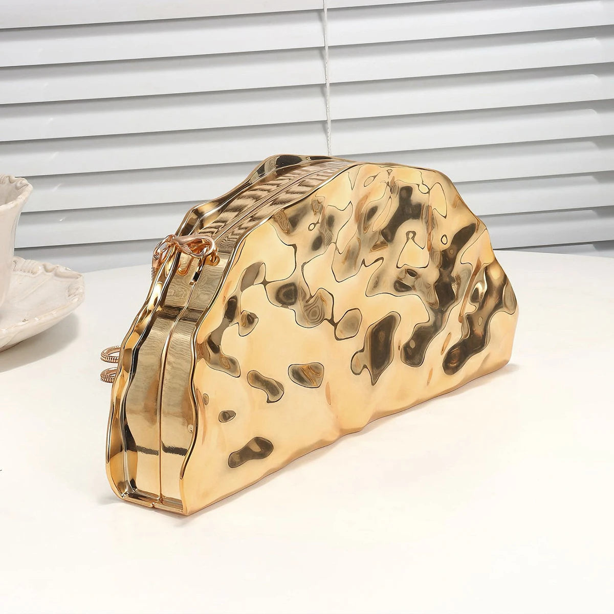 Gold Acrylic Evening Clutch Bag
