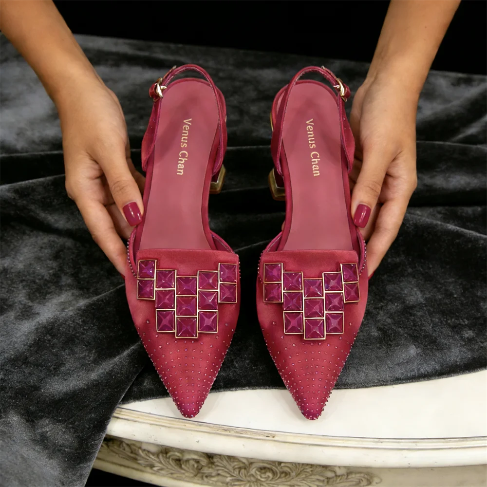 2026 Elegant Italian Rhinestone-Embellished Pointed Toe High Heels - Chic Women's Party Shoes for Every Occasion
