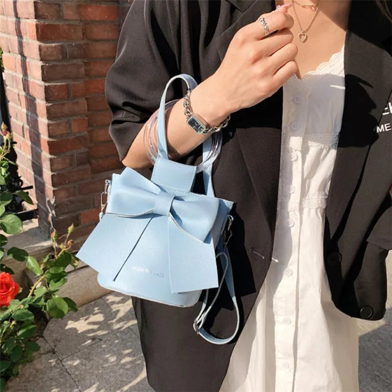 Bow Bucket Shoulder Crossbody Bag