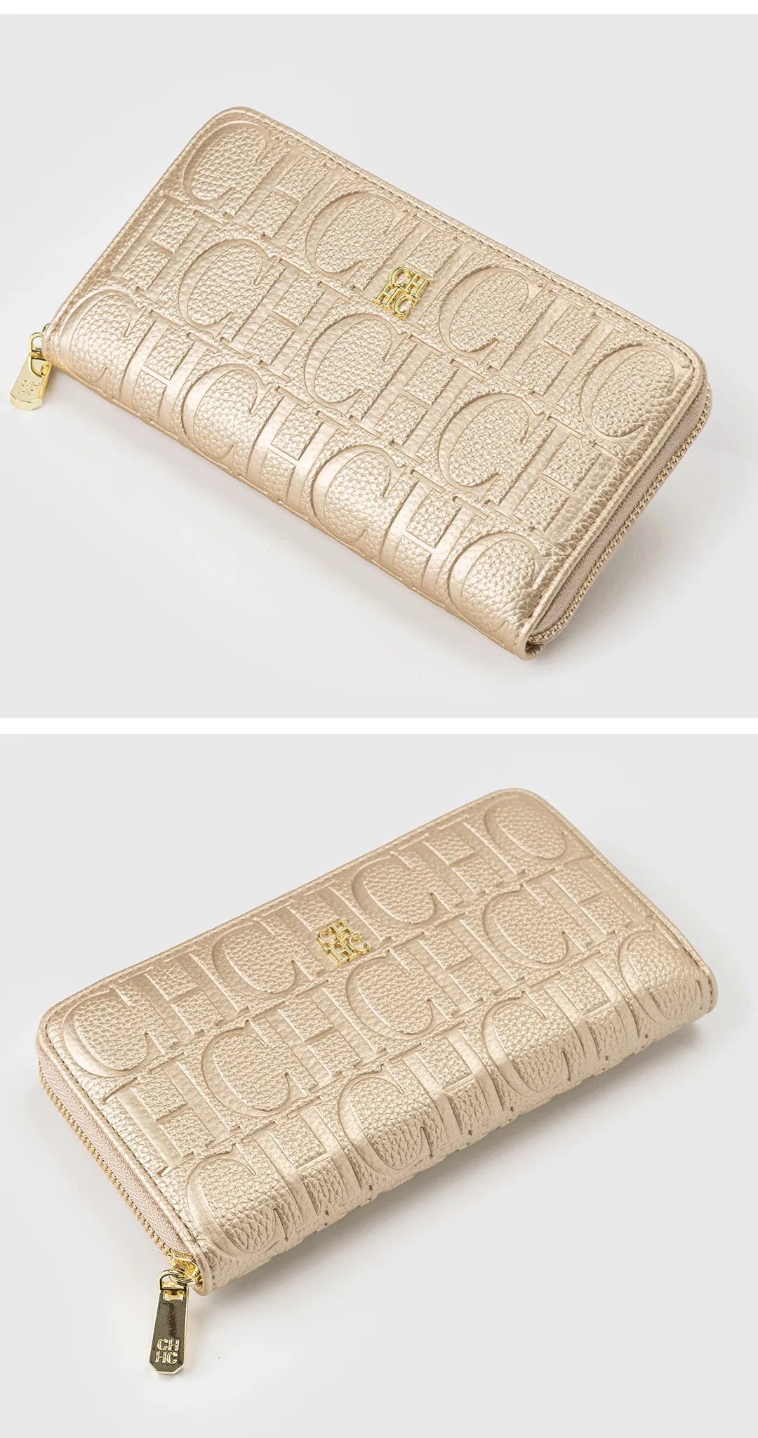 Embossed Zip Around Long Wallet
