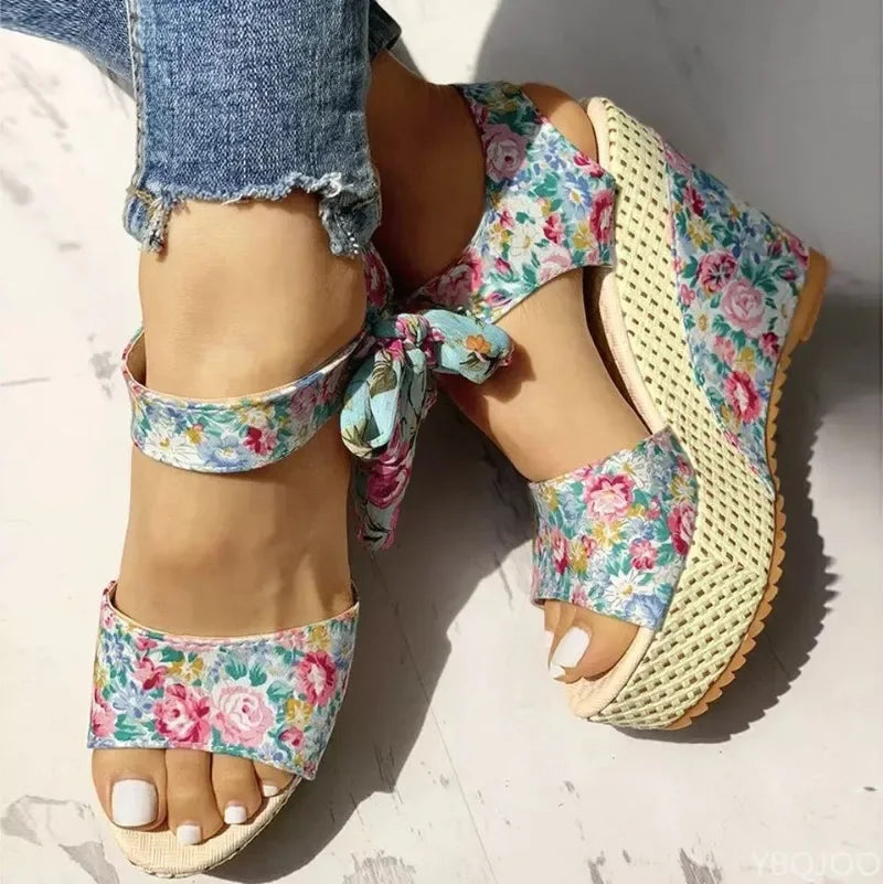 Summer New Fashion Slope Heel Fish Mouth Women's Sandals