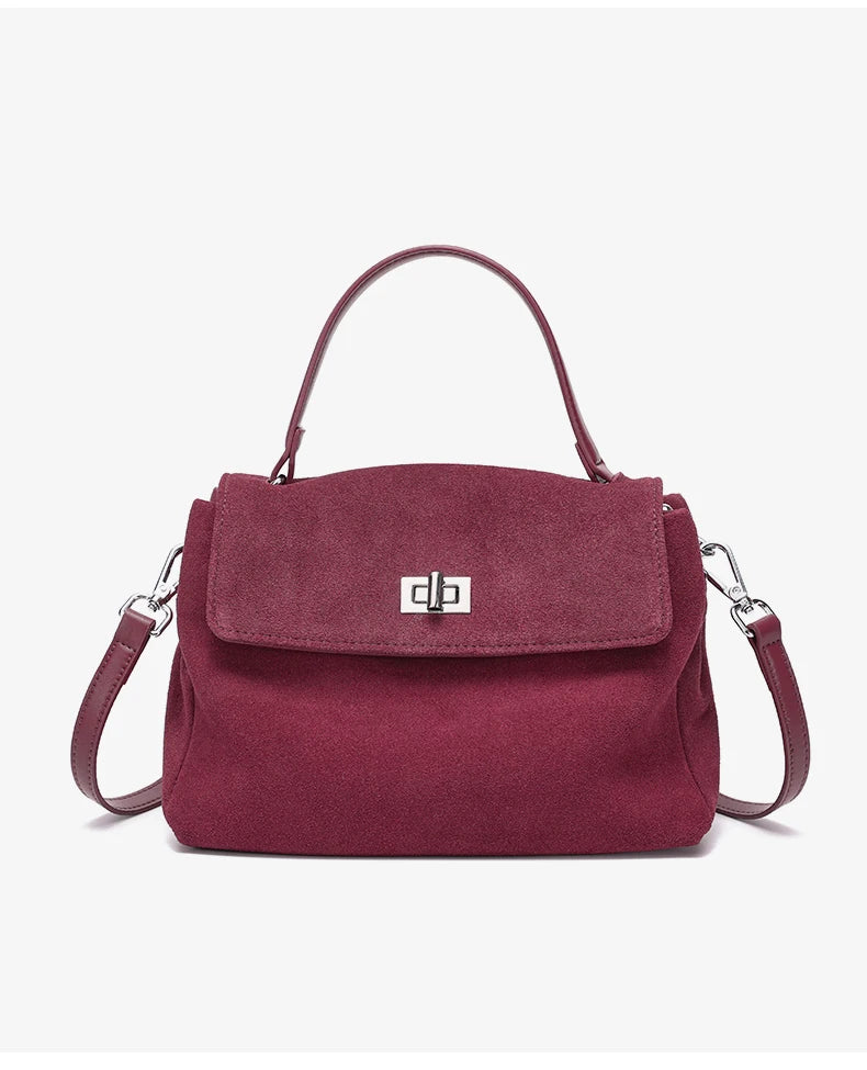 Natural Suede Leather Crossbody Bag