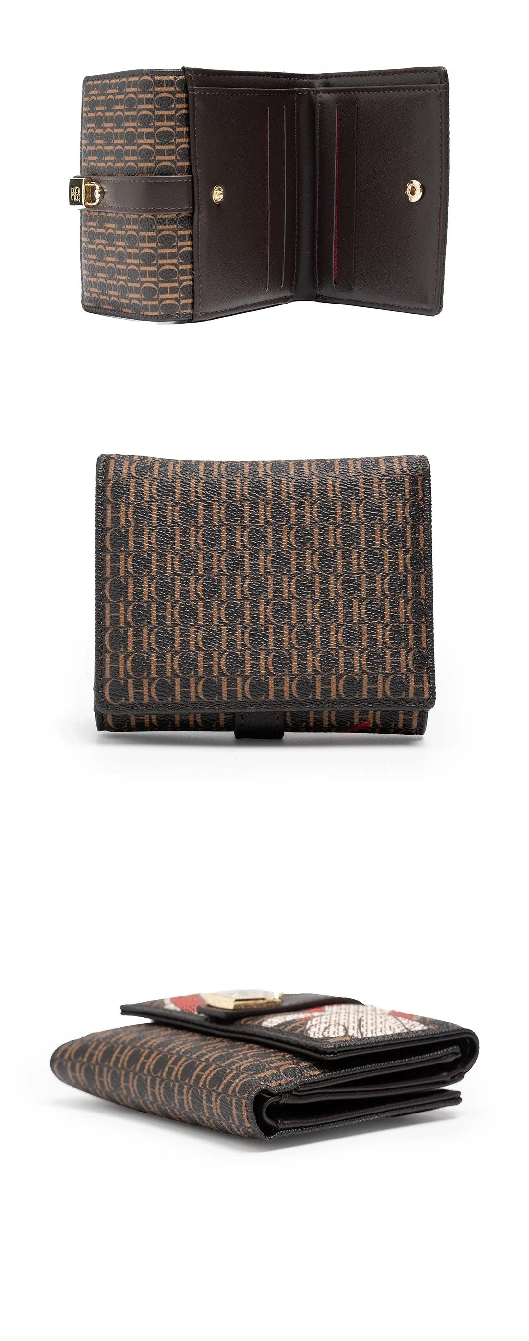 CH Fashion Versatile Letter Print Design Wallet Premium Feeling Wallet High Quality Standard Wallet Ladies Temperament Style Car