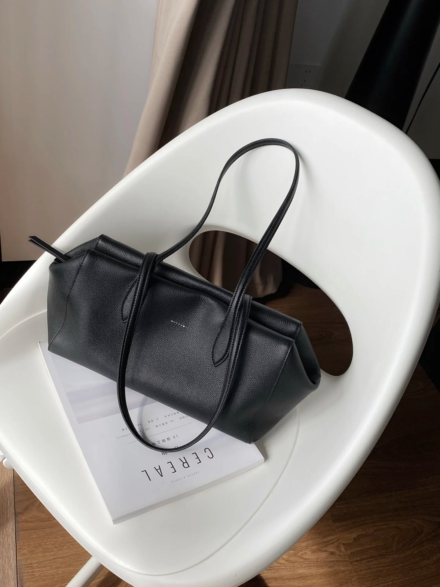 Genuine Leather Bowling Tote Bag