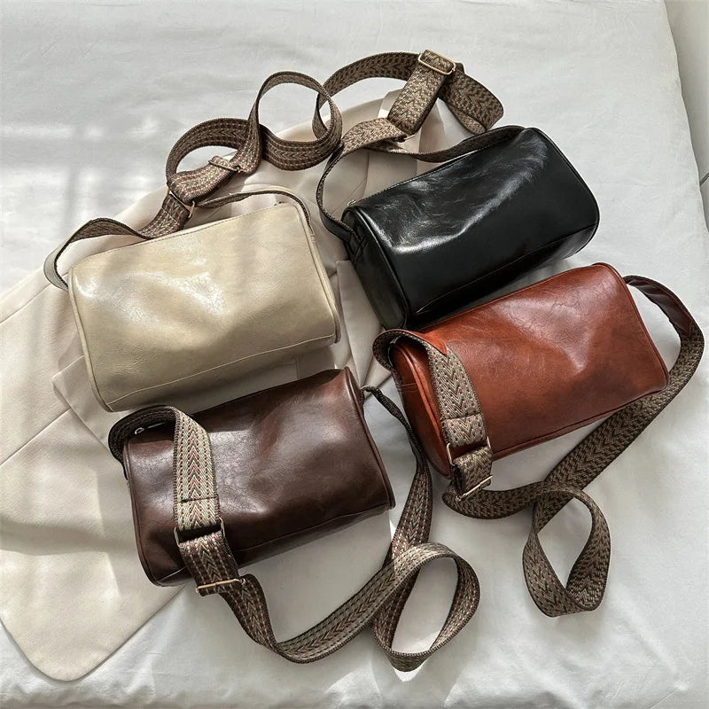 Vintage Boston Leather Crossbody Bag