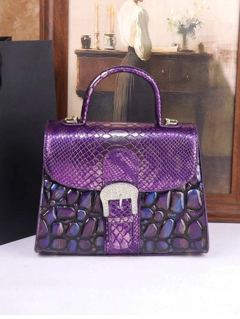 Stone-patterned handbag