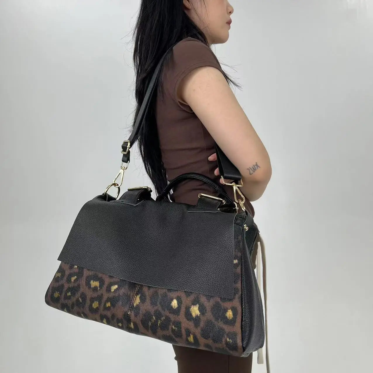 Y2K Leopard Print Tote Bag