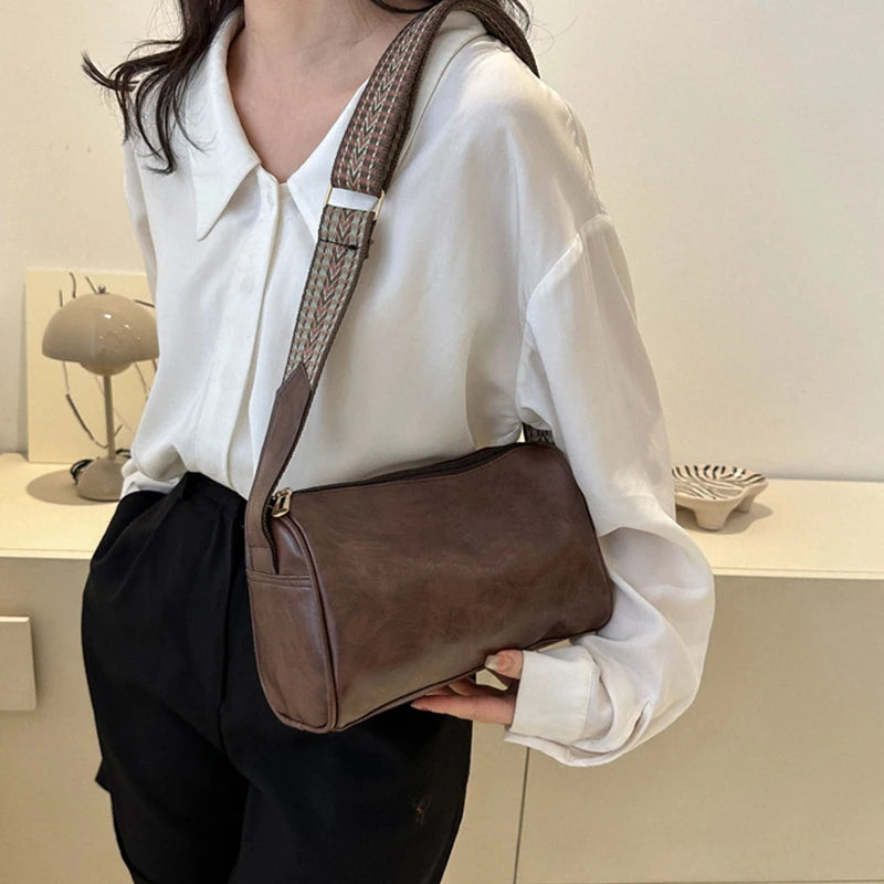 Vintage Boston Leather Crossbody Bag