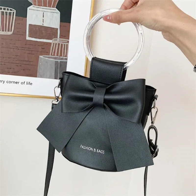 Bow Bucket Shoulder Crossbody Bag