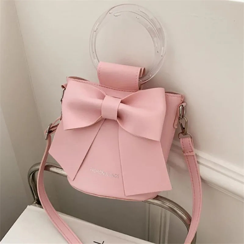 Bow Bucket Shoulder Crossbody Bag